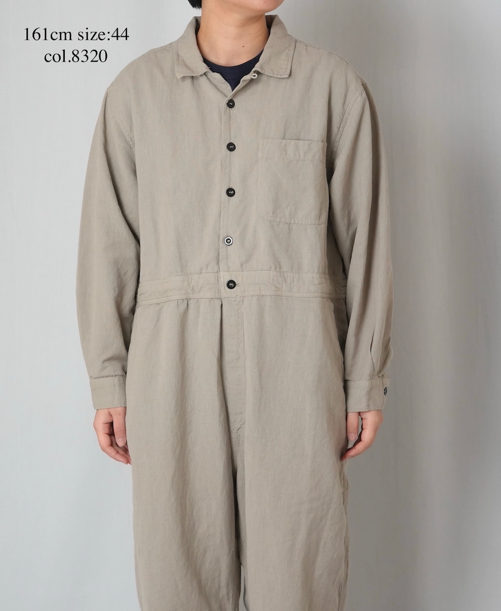 INHT2511CLD(オーバーオール) COTTON LINEN PLAIN OVERDYE ONE-UP COLLAR OVERALLS