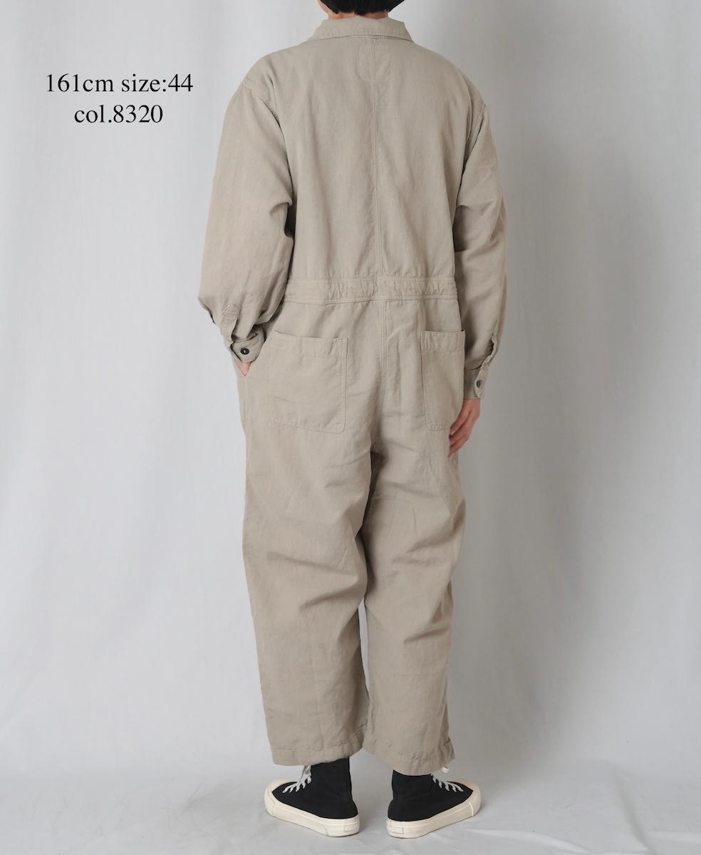 INHT2511CLD(オーバーオール) COTTON LINEN PLAIN OVERDYE ONE-UP COLLAR OVERALLS