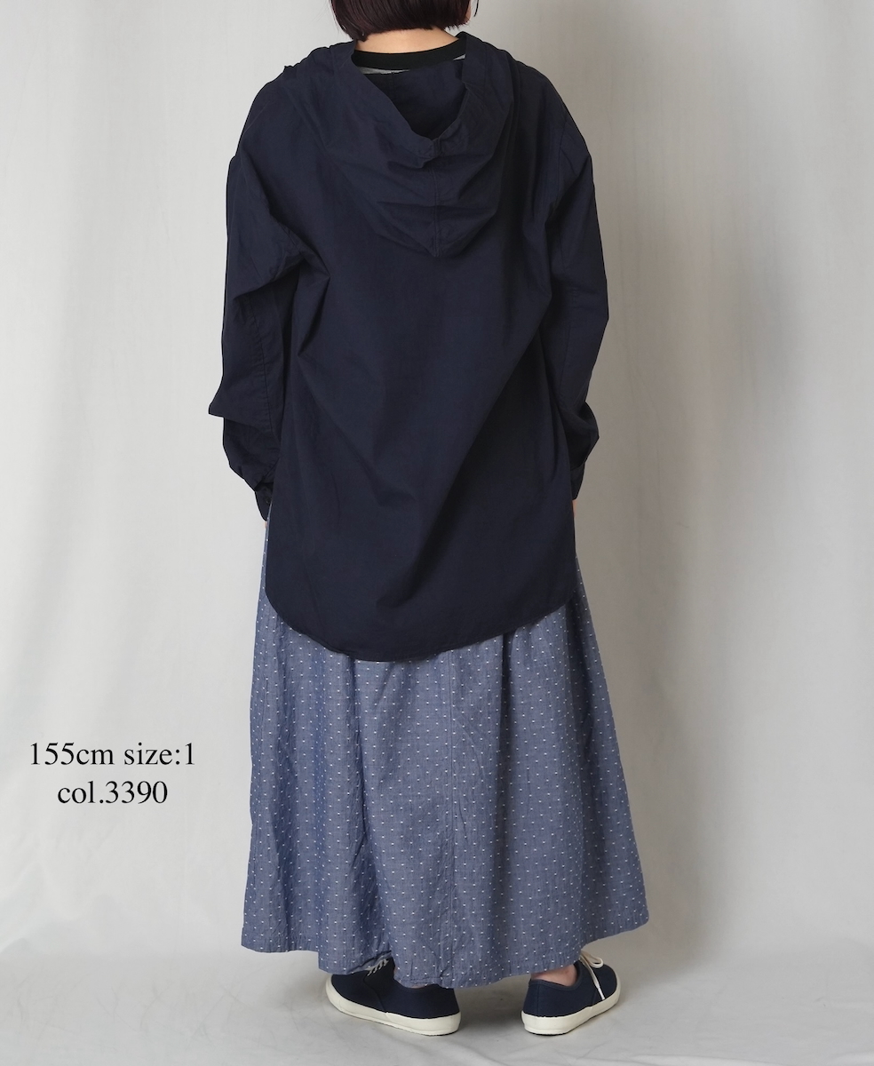 INAM2624CB(スカート) DOBIE CHAMBRAY WASH PLEATED EASY SKIRT WITH LINING