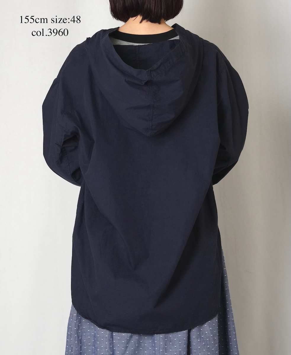 INHT2604CP (シャツ) 60'S COTTON POPLIN OVERDYE HOODED PULLOVER SHIRT