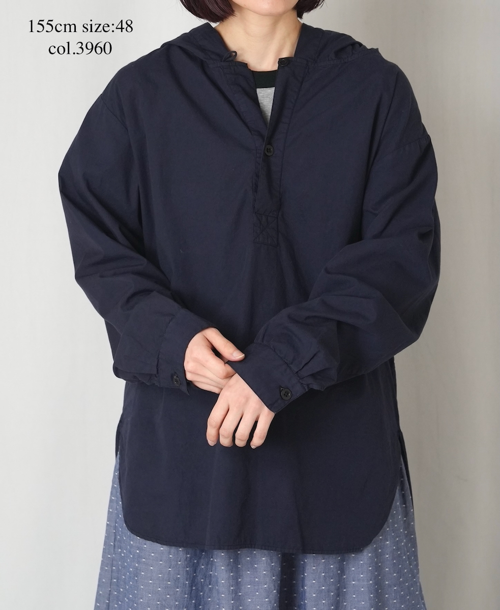 INHT2604CP (シャツ) 60'S COTTON POPLIN OVERDYE HOODED PULLOVER SHIRT