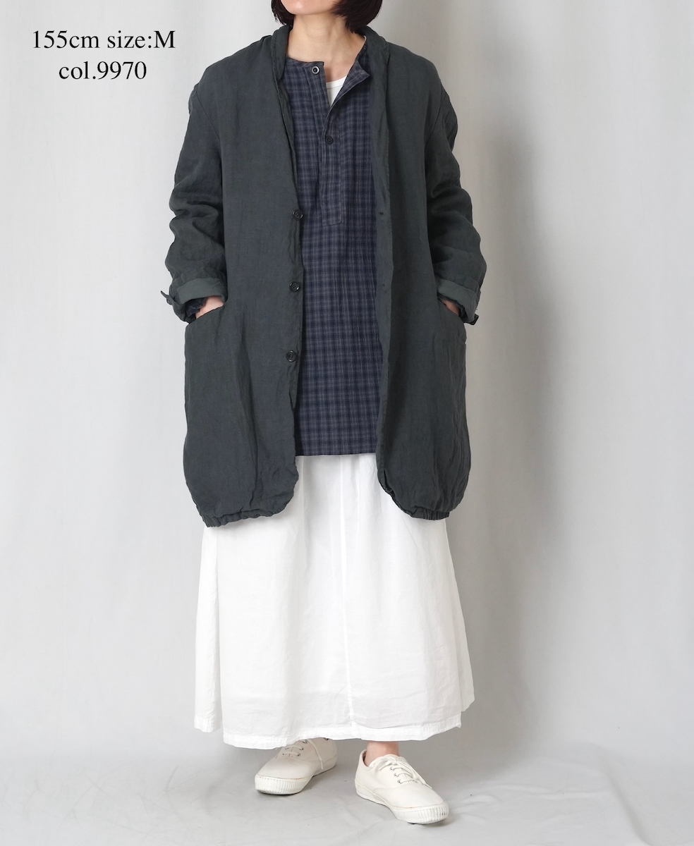 NVL2601LD (ジャケット) 50'S LINEN PLAIN (OVERDYE) TAILORED LONG JACKET
