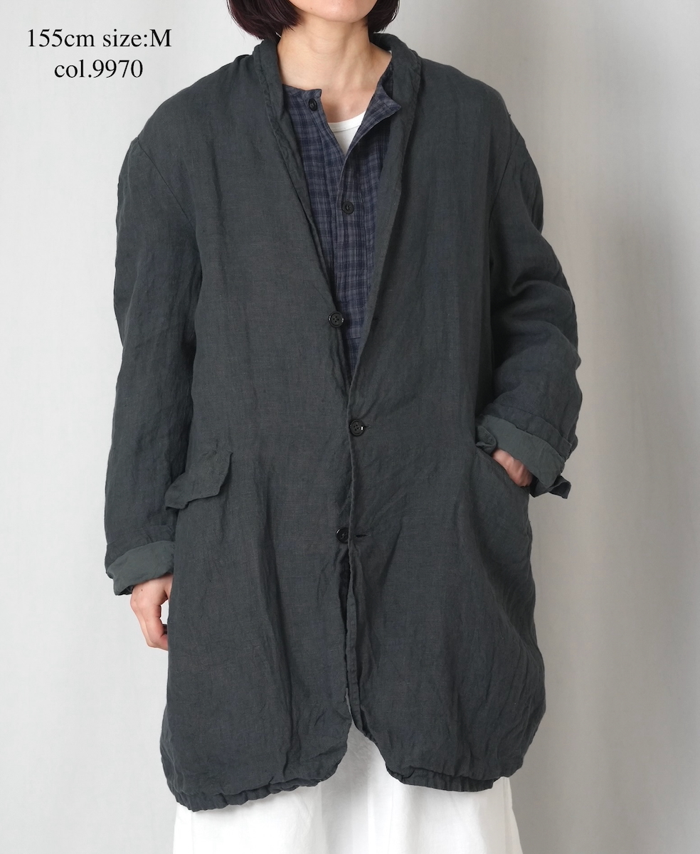 NVL2601LD (ジャケット) 50'S LINEN PLAIN (OVERDYE) TAILORED LONG JACKET