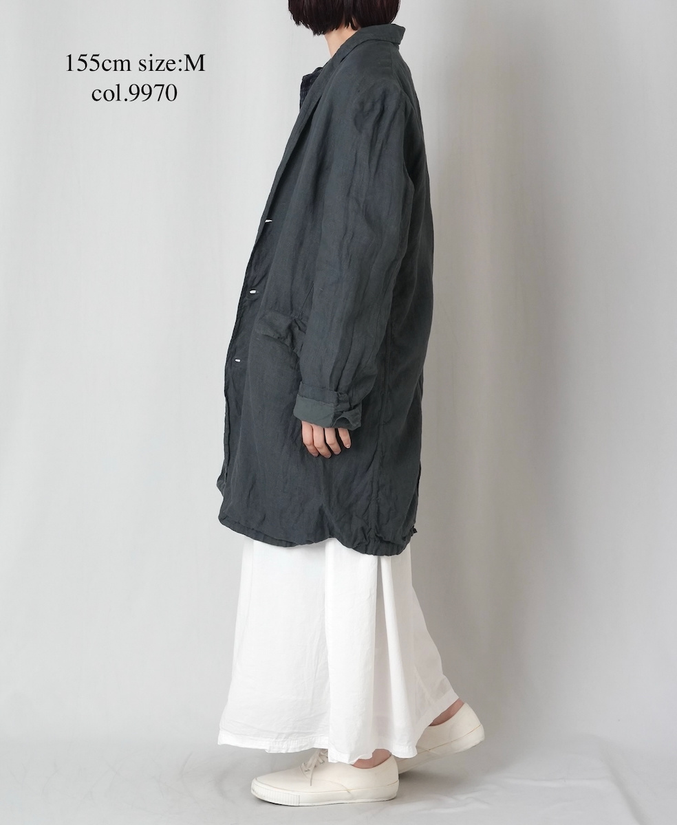 NVL2601LD (ジャケット) 50'S LINEN PLAIN (OVERDYE) TAILORED LONG JACKET