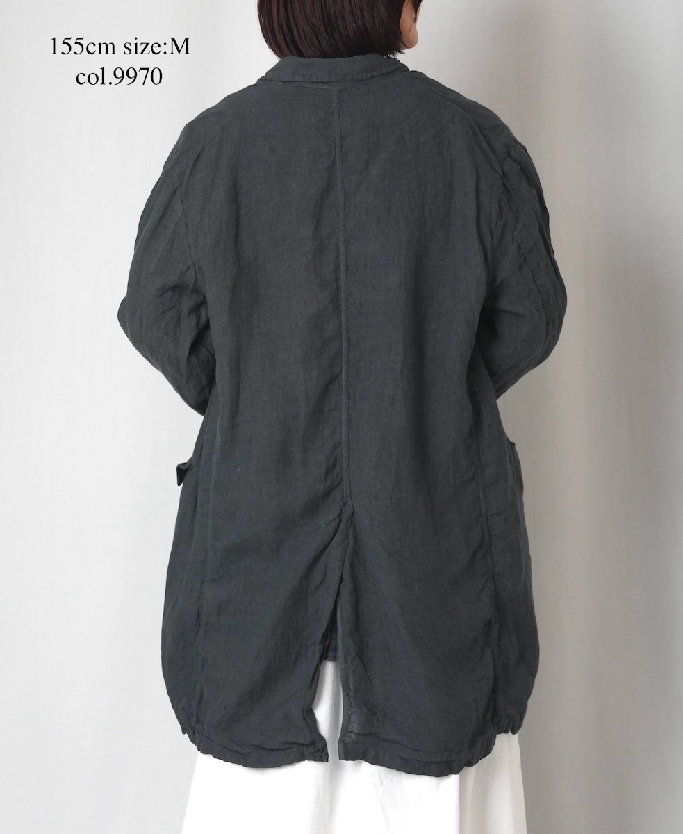 NVL2601LD (ジャケット) 50'S LINEN PLAIN (OVERDYE) TAILORED LONG JACKET