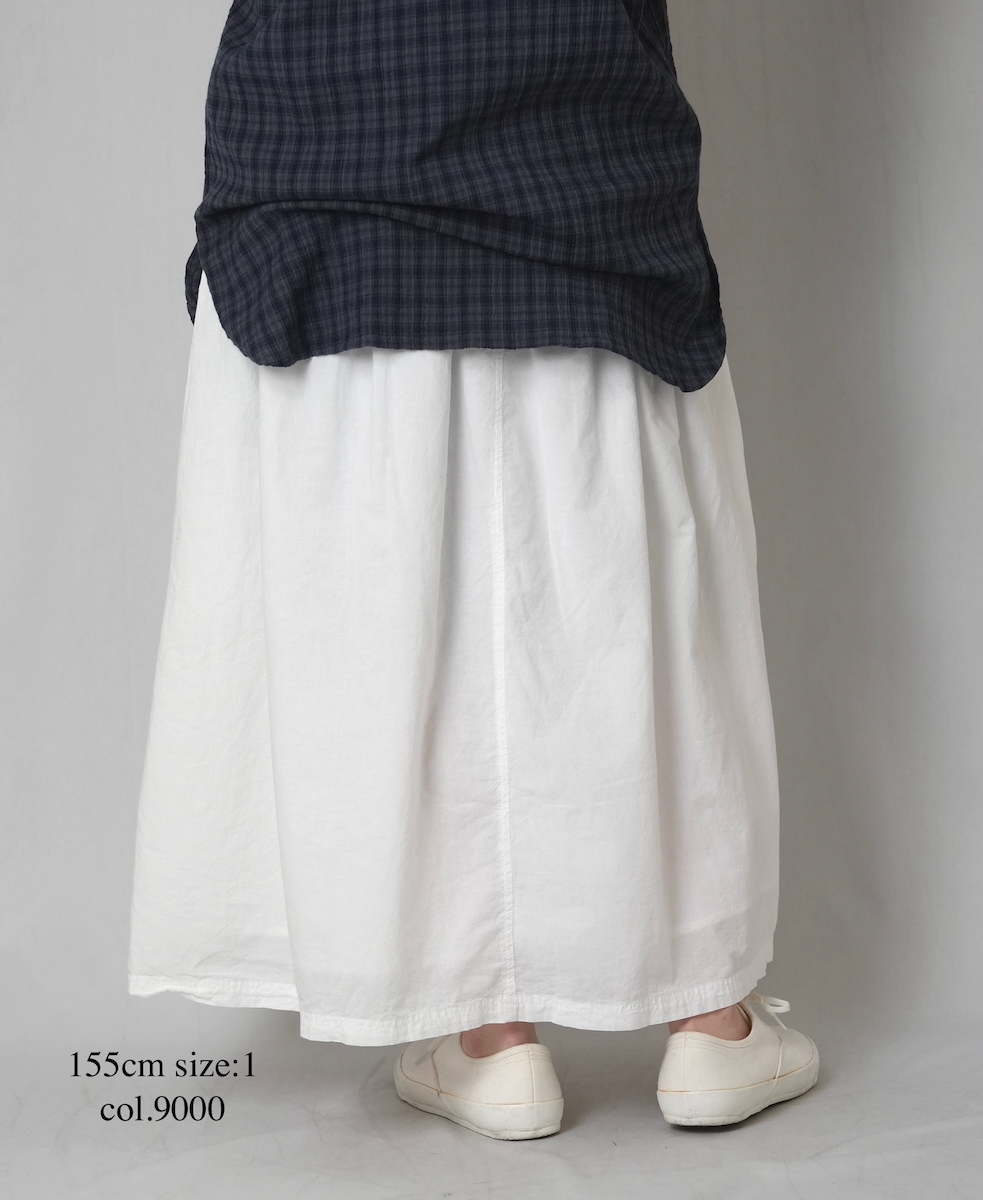 INAM2624(スカート) 60s COTTON LAWN WASH PLEATED EASY SKIRT WITH LINING