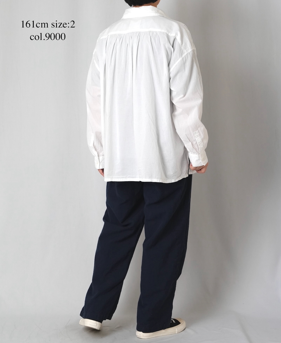 INAM2622(シャツ) 60s COTTON LAWN WASH WORK GATHERED SHIRT