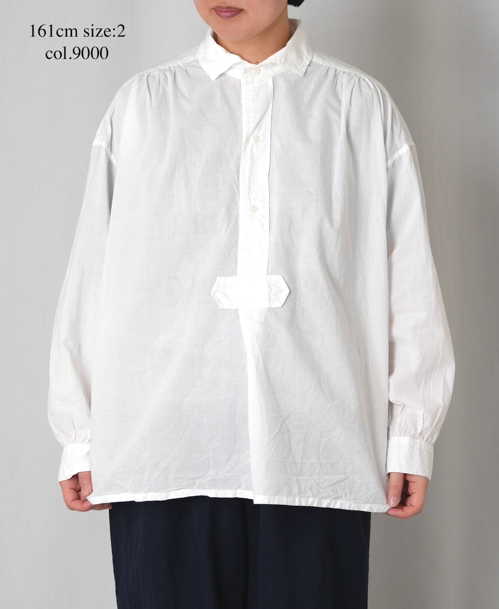 INAM2622(シャツ) 60s COTTON LAWN WASH WORK GATHERED SHIRT