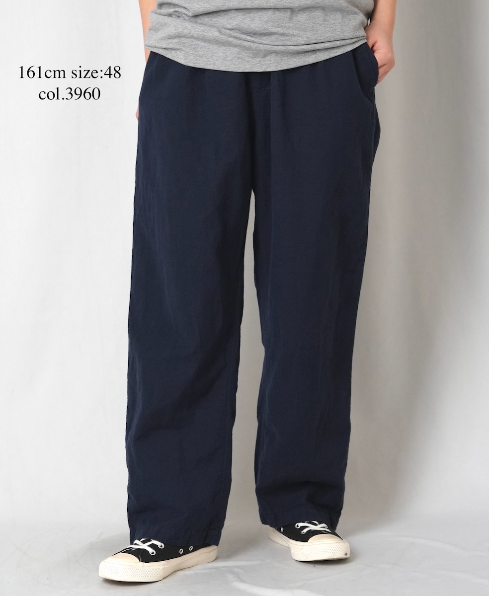 INHT2613CLD(パンツ) COTTON LINEN PLAIN OVERDYE EASY PANTS