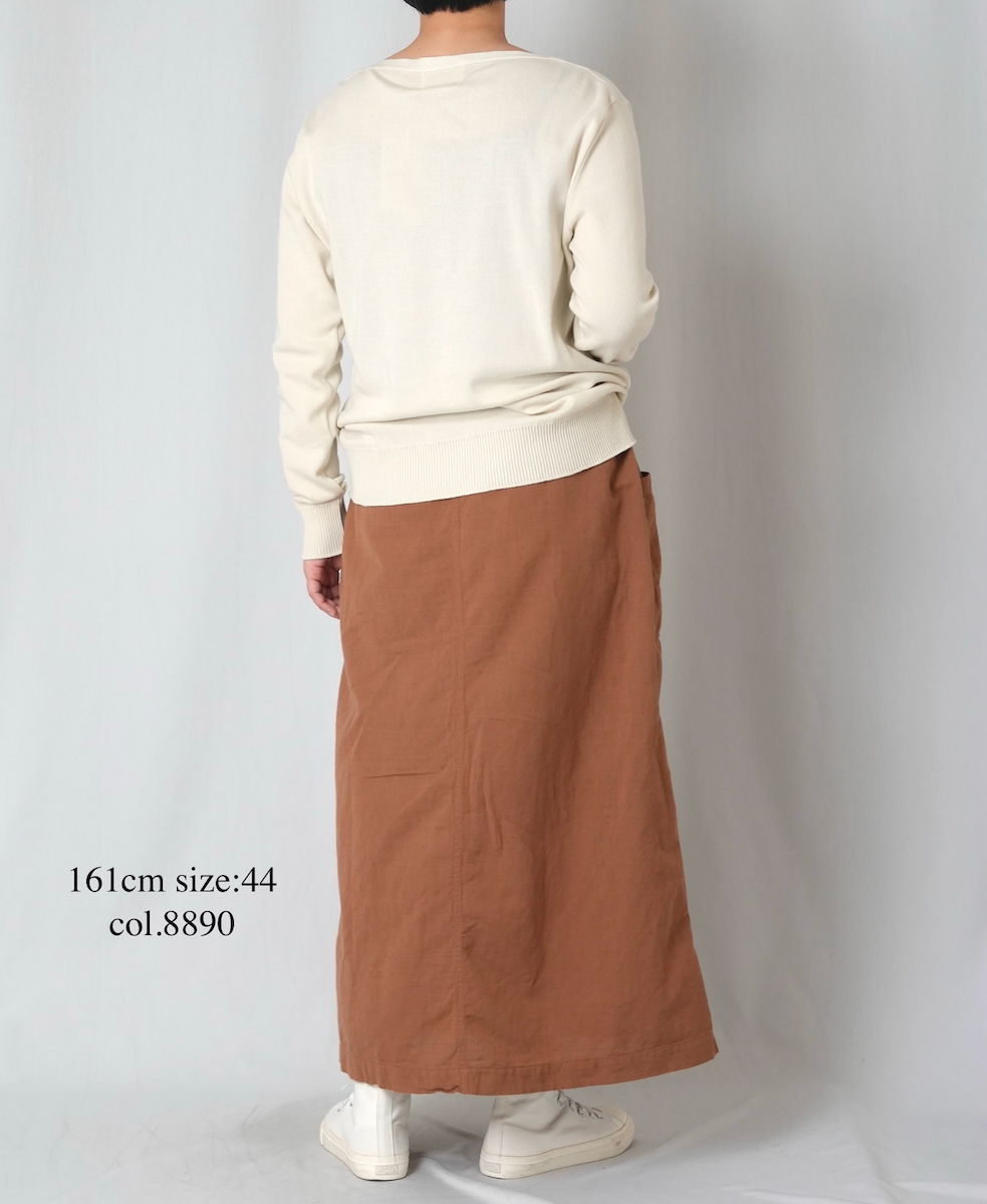 INHT2514CLD(スカート) COTTON LINEN PLAIN OVERDYE EASY SKIRT