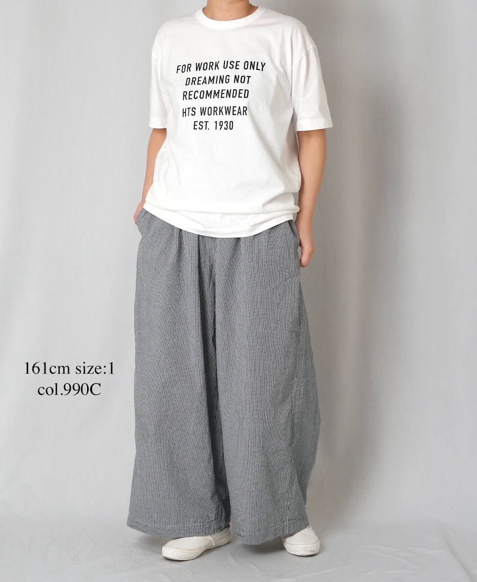 INAM2505C(パンツ) SEERSUCKER GINGHAM CHECK GATHERED EASY PANTS WITH LINING