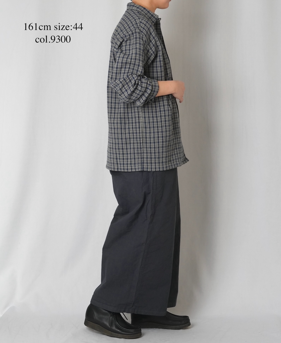 INHT2512CCD(シャツ) COTTON CHECK OVERDYE ONE-UP COLLAR SHIRT