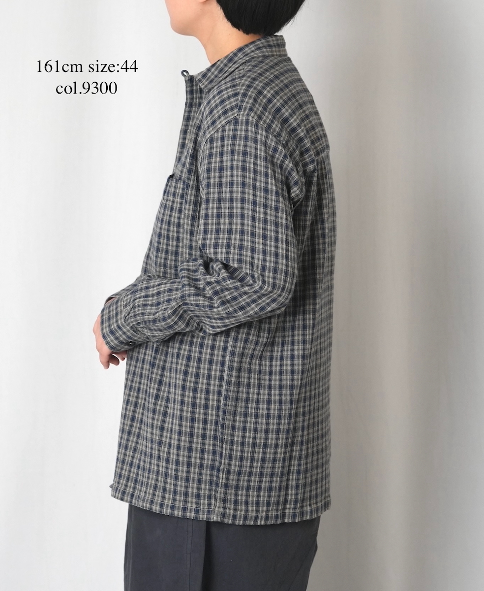 INHT2512CCD(シャツ) COTTON CHECK OVERDYE ONE-UP COLLAR SHIRT