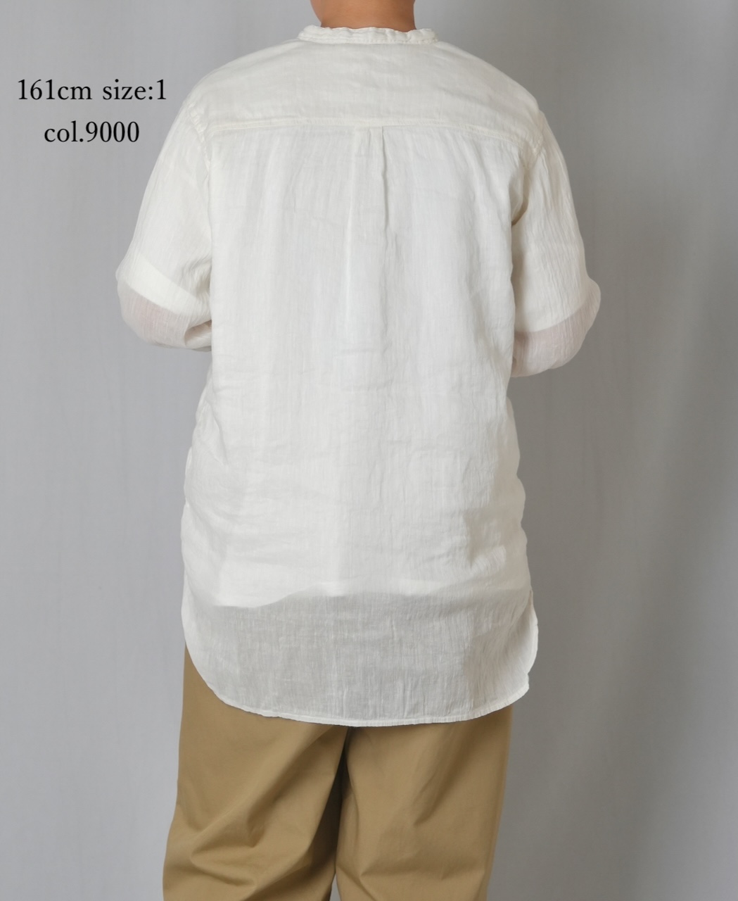 IMDSH2303LCD(シャツ) AUTLOOM LINEN/COTTON PLAIN OVERDYE BANDED COLLAR SHIRTS