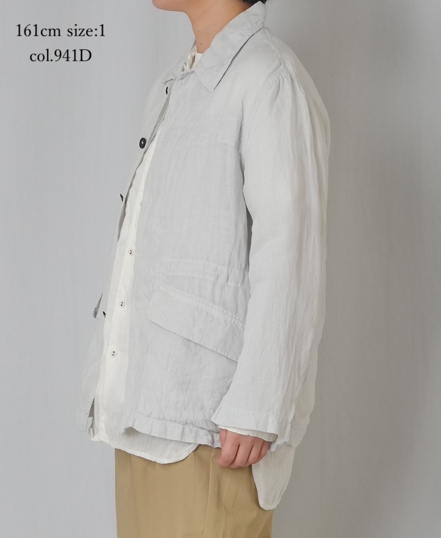 IMDSH2601LPD(ジャケット) 60s AUTOLOOM LINEN PLAIN OVERDYE FLY FRONT JACKET