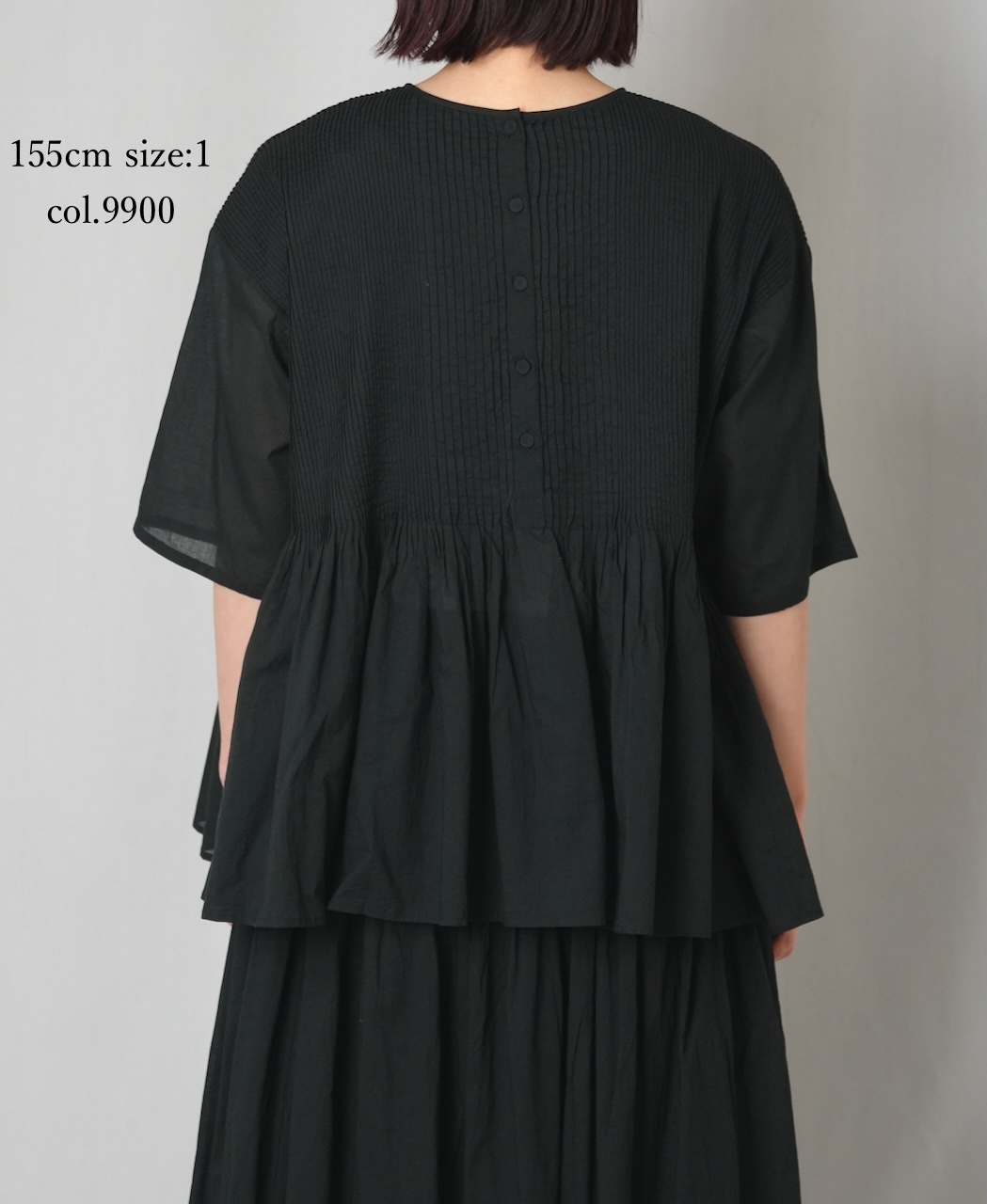 NMDS26241(シャツ) 80s ORGANIC COTTON VOILE CREW-NECK PULLOVER HALF/SLEEVE SHIRT WITH MINI PINTUCK