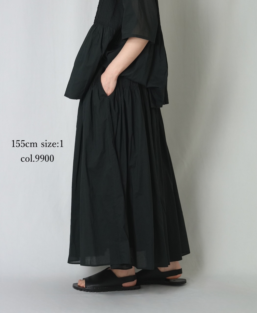 NMDS26245(スカート) 80s ORGANIC COTTON VOILE MINI PINTUCK FLARED SKIRT
