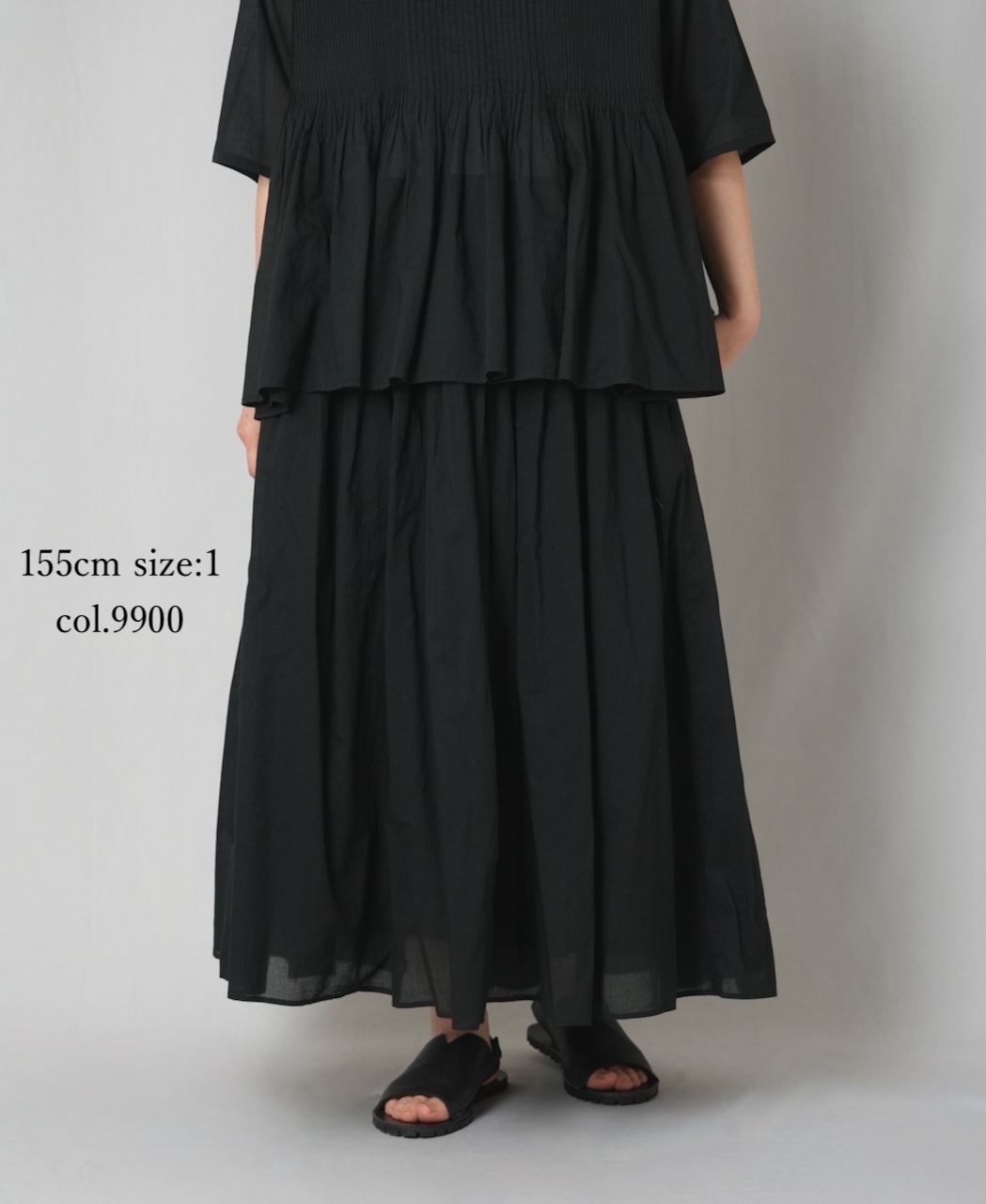 NMDS26245(スカート) 80s ORGANIC COTTON VOILE MINI PINTUCK FLARED SKIRT