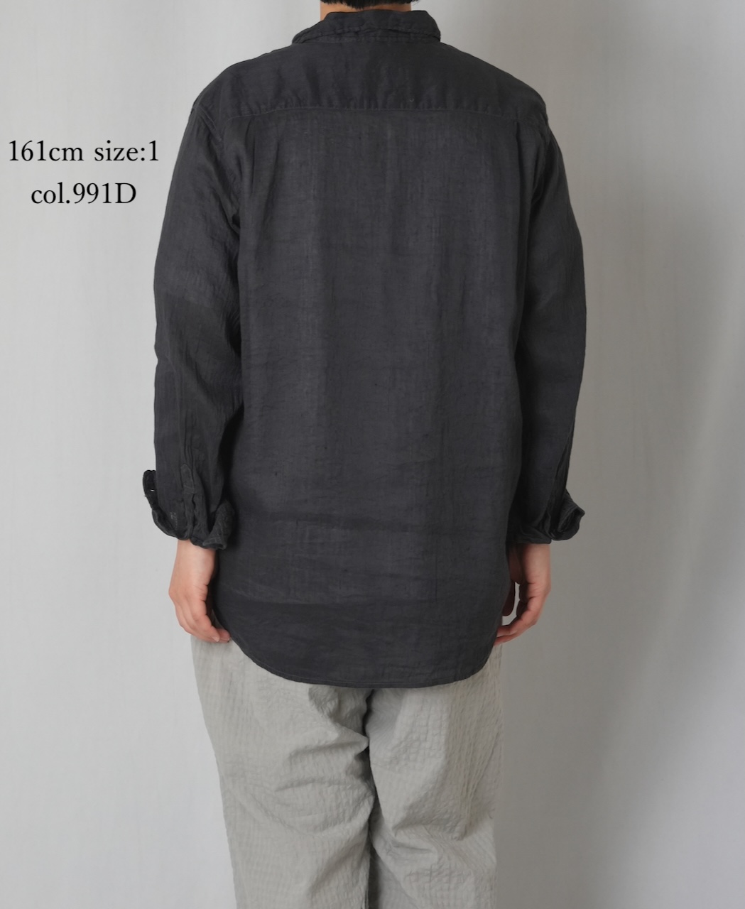 IMDSH2611LCD(シャツ) AUTLOOM LINEN/COTTON PLAIN OVERDYE OPEN COLLAR L/SL SHIRTS