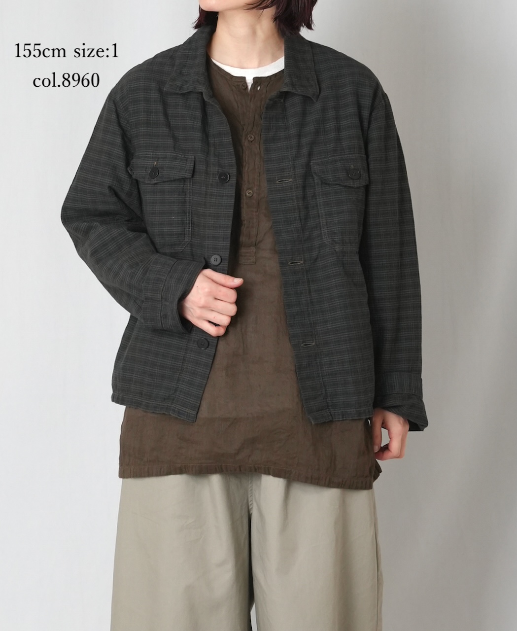 IMDSH2531CCD(ジャケット) HANDWOVEN COTTON CHECK(OVERDYE) WORK JACKET