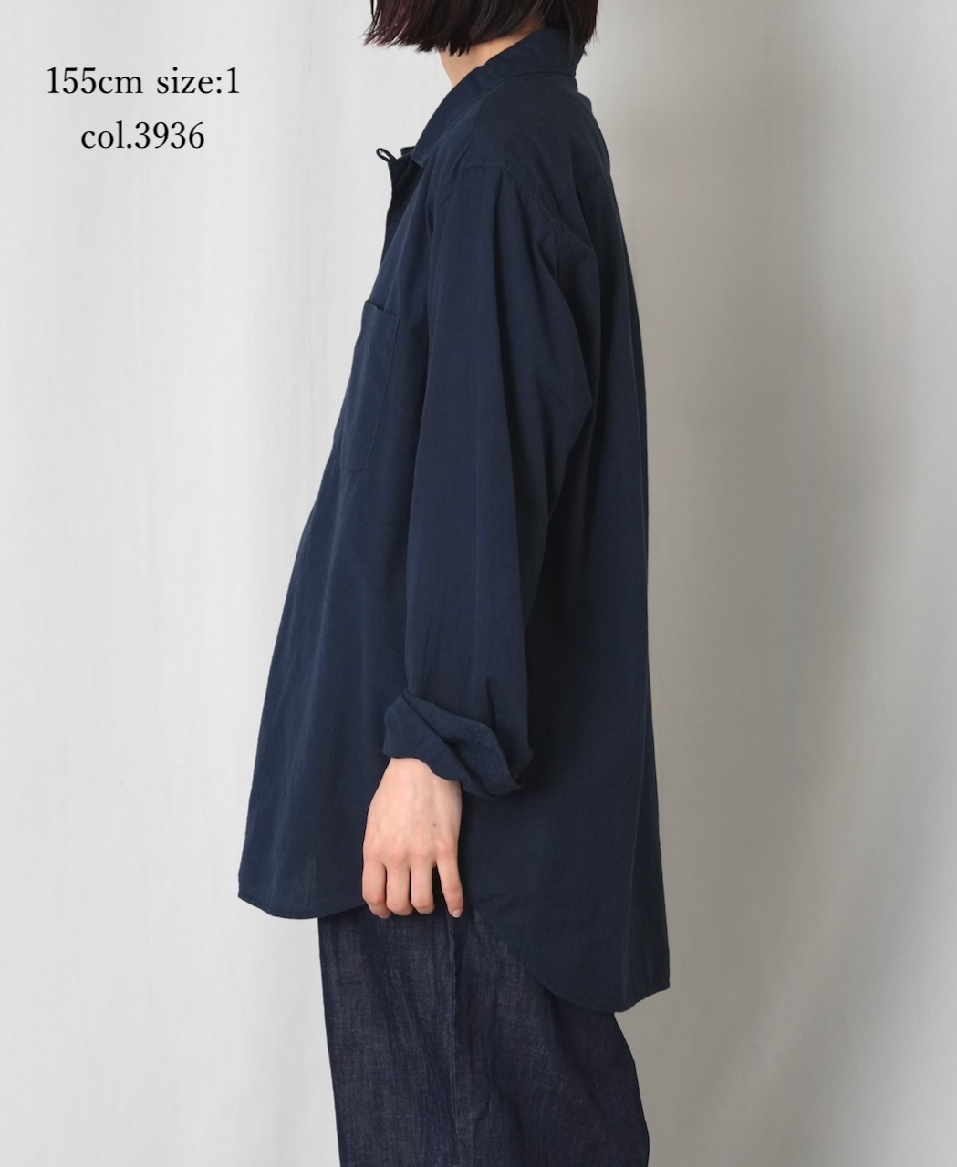 IMDSH2611H(シャツ) HANDWOVEN COTTON HAKEME OPEN COLLAR L/SL SHIRTS