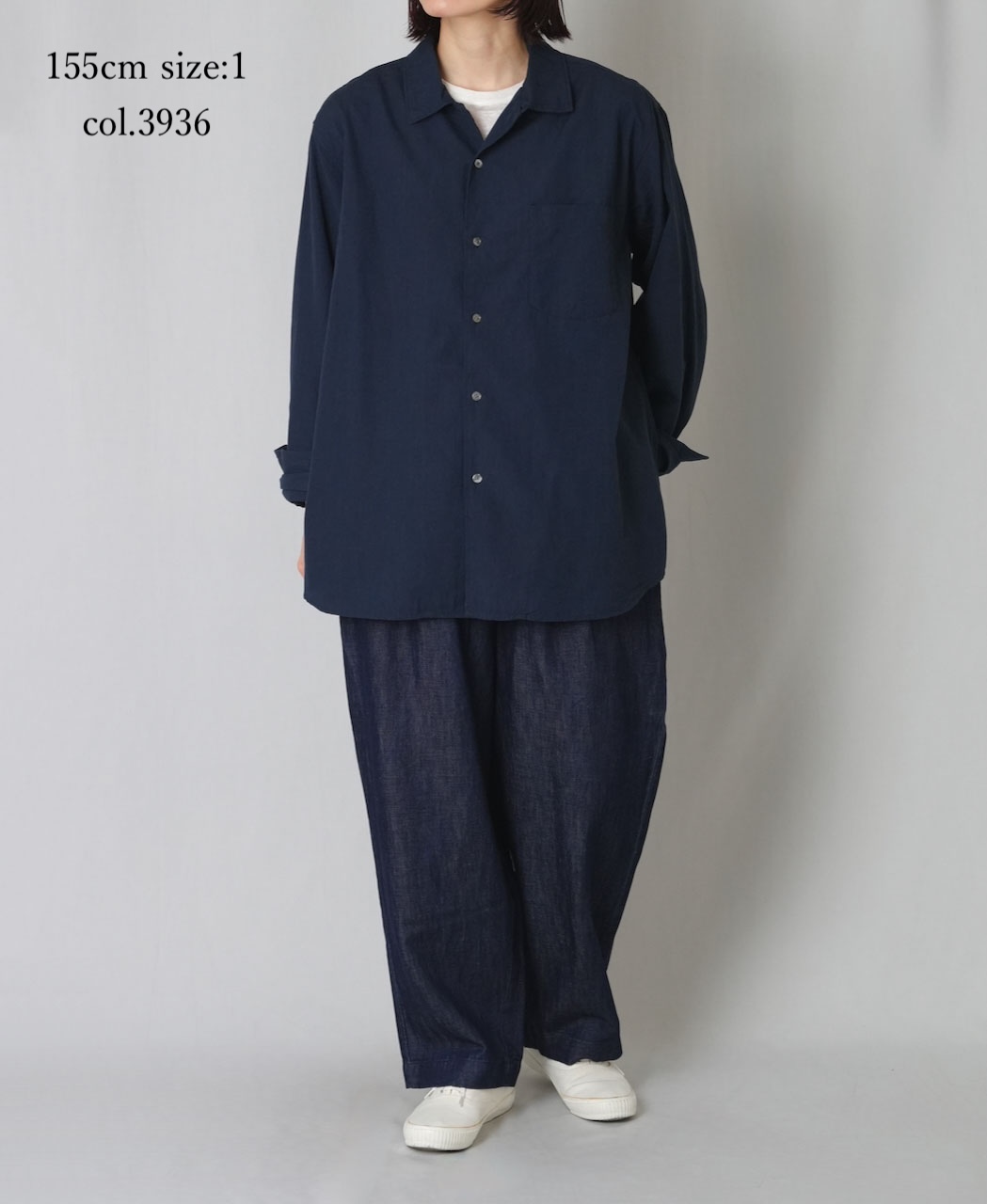 IMDSH2611H(シャツ) HANDWOVEN COTTON HAKEME OPEN COLLAR L/SL SHIRTS