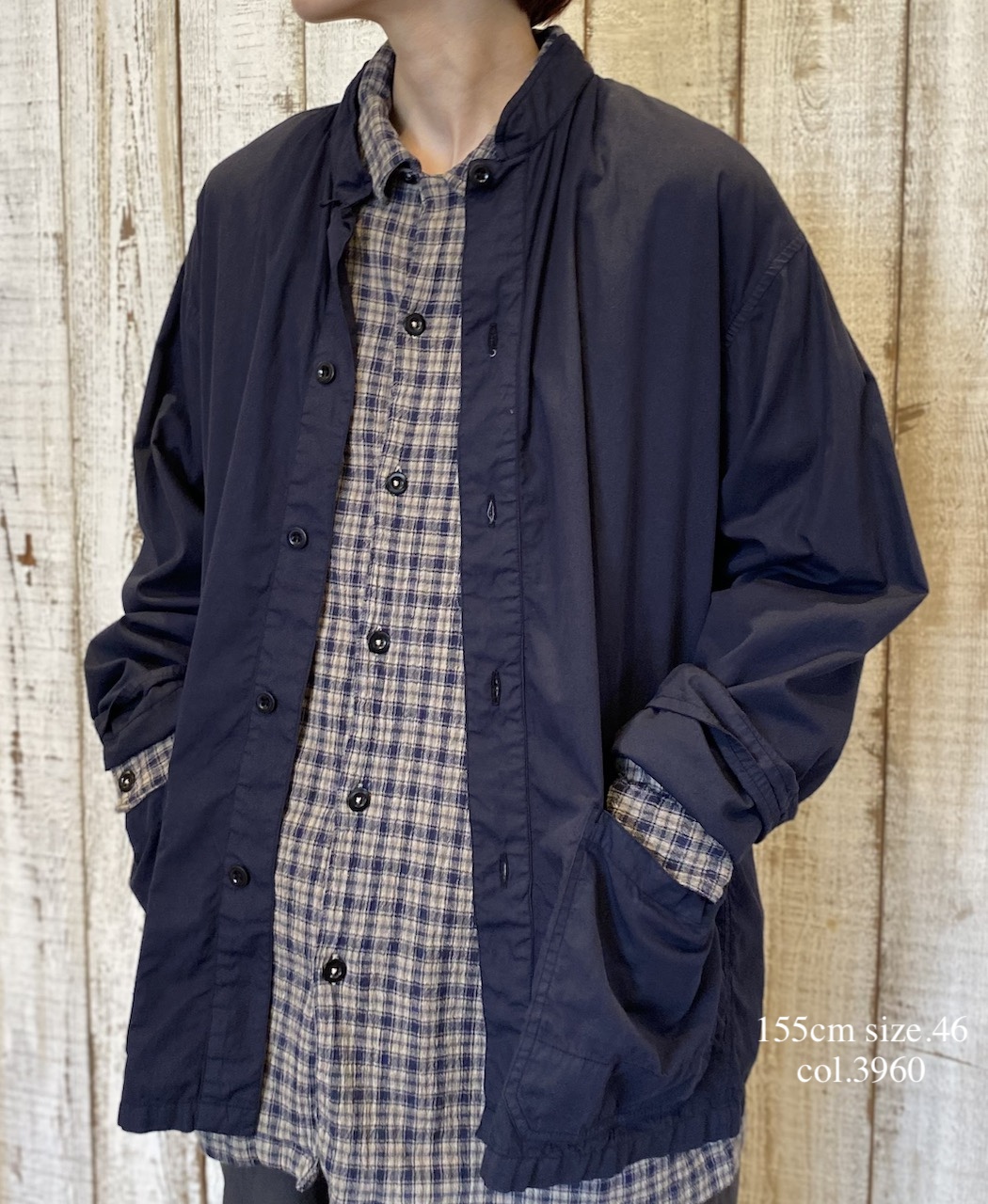 INHT2602CP (ジャケット) 60'S COTTON POPLIN OVERDYE STAND COLLAR COVERALL