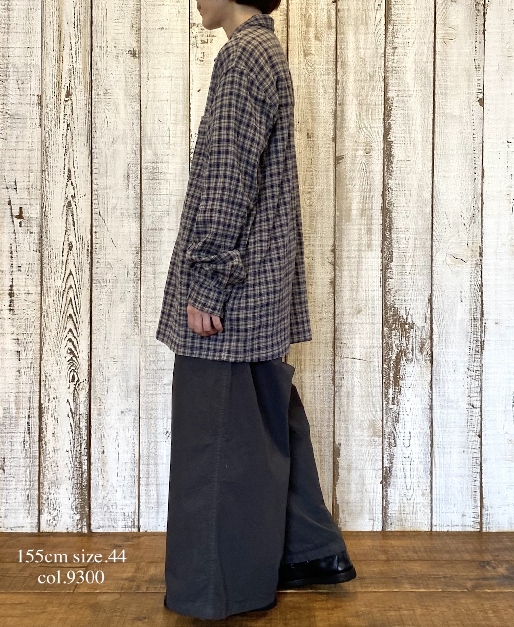 INHT2512CCD(シャツ) COTTON CHECK OVERDYE ONE-UP COLLAR SHIRT