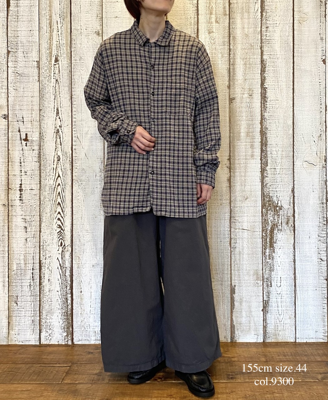 INHT2512CCD(シャツ) COTTON CHECK OVERDYE ONE-UP COLLAR SHIRT
