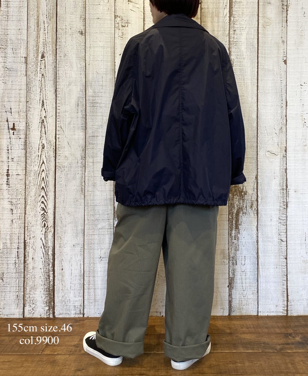 NHT2602PAI(コート) REYCLED NYLON BALMACAAN SHORT COAT WITH GUSSETED POCKET