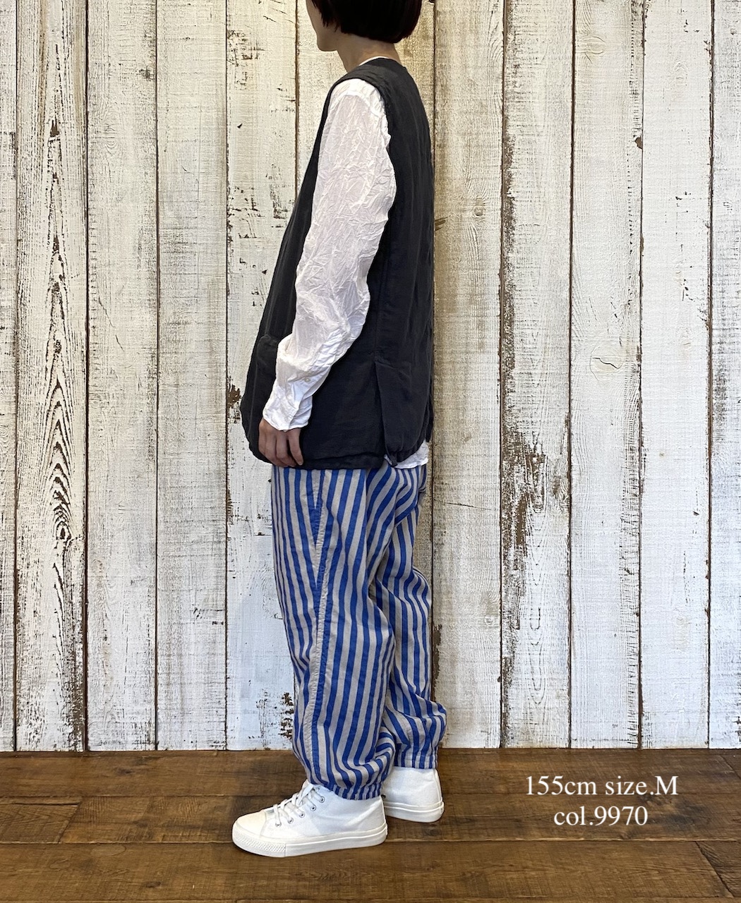 NVL2401LD (ベスト) 50'S LINEN PLAIN (OVERDYE) NO COLLAR VEST