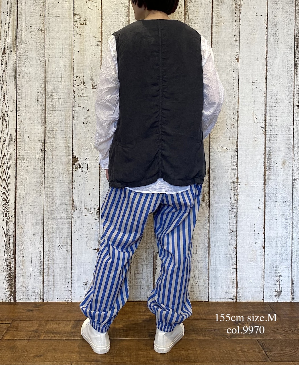 NVL2401LD (ベスト) 50'S LINEN PLAIN (OVERDYE) NO COLLAR VEST