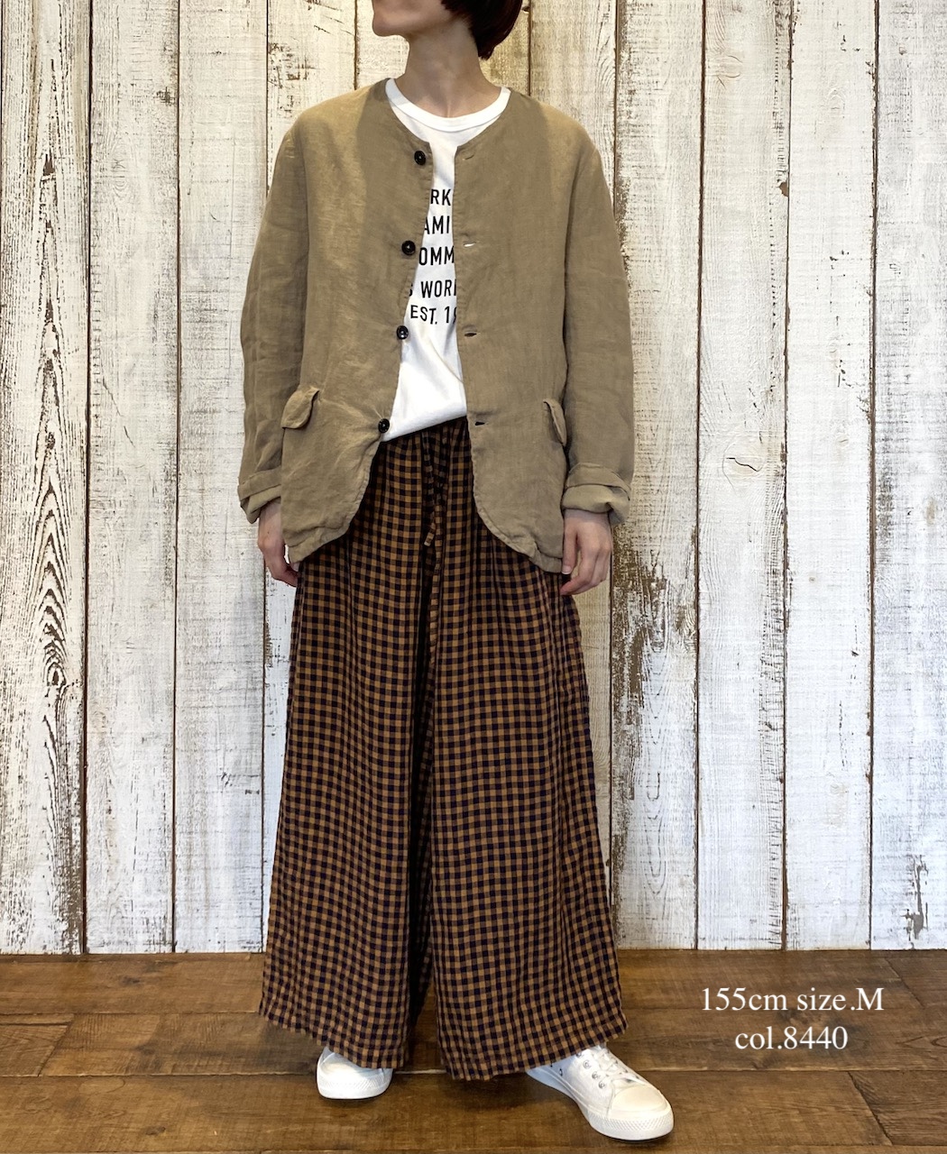 NVL2302LD (ジャケット) 50'S LINEN PLAIN (OVERDYE) MEN'S SIDE VENTS NO COLLAR JACKET