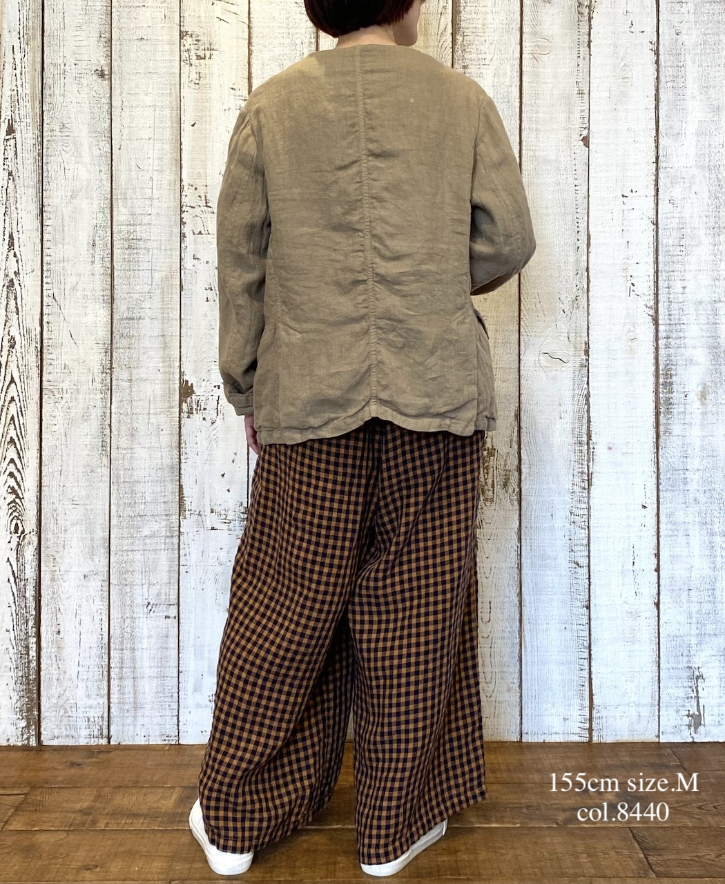 NVL2302LD (ジャケット) 50'S LINEN PLAIN (OVERDYE) MEN'S SIDE VENTS NO COLLAR JACKET