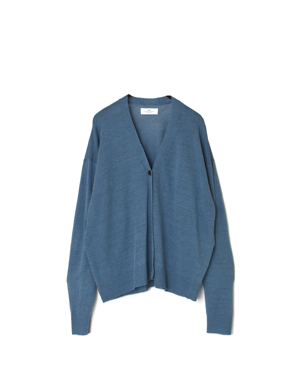 NNSL26001(カーディガン) 12GG 1PLY LINEN/COTTON V-NECK 1BUTTON CARDIGAN