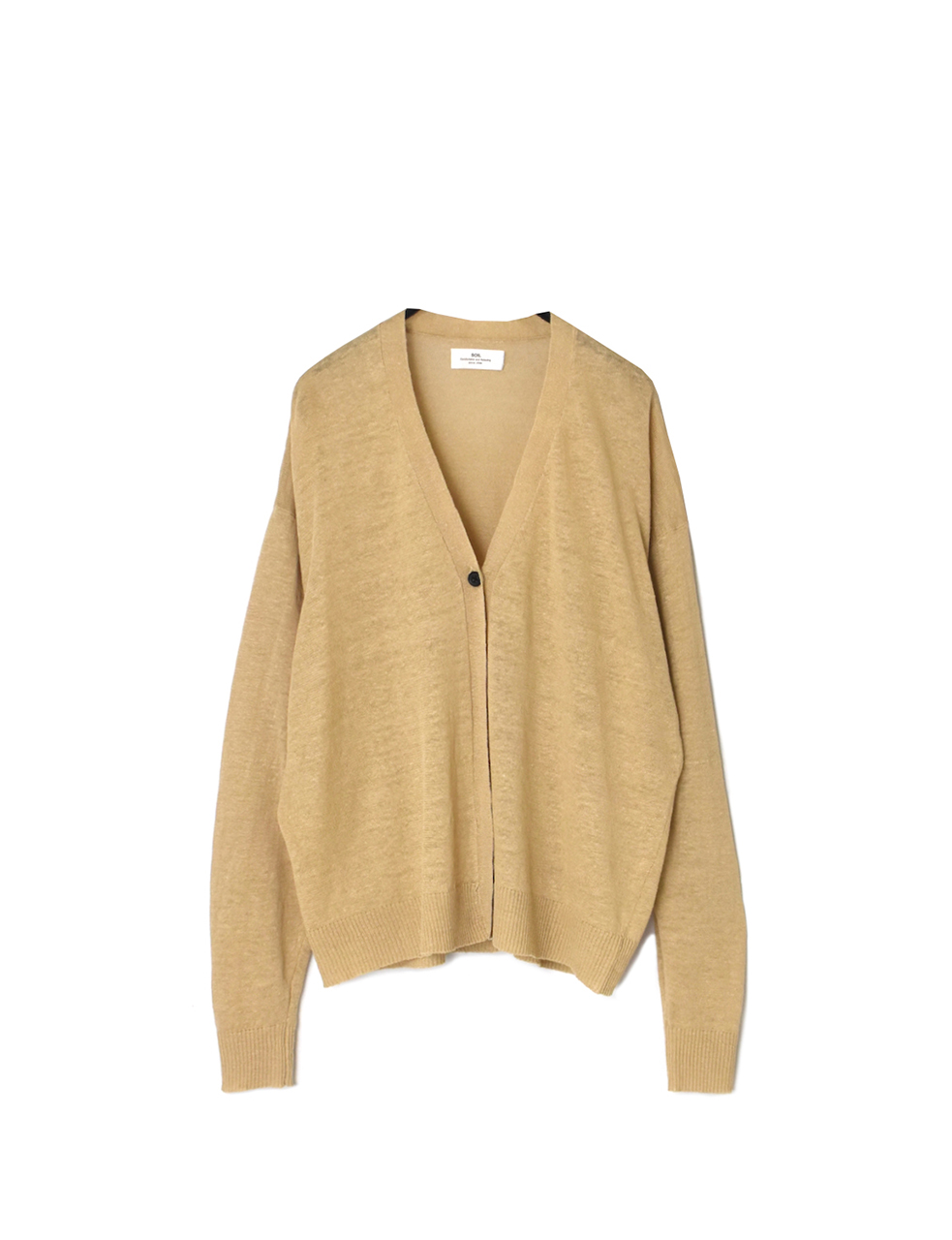 NNSL26001(カーディガン) 12GG 1PLY LINEN/COTTON V-NECK 1BUTTON CARDIGAN