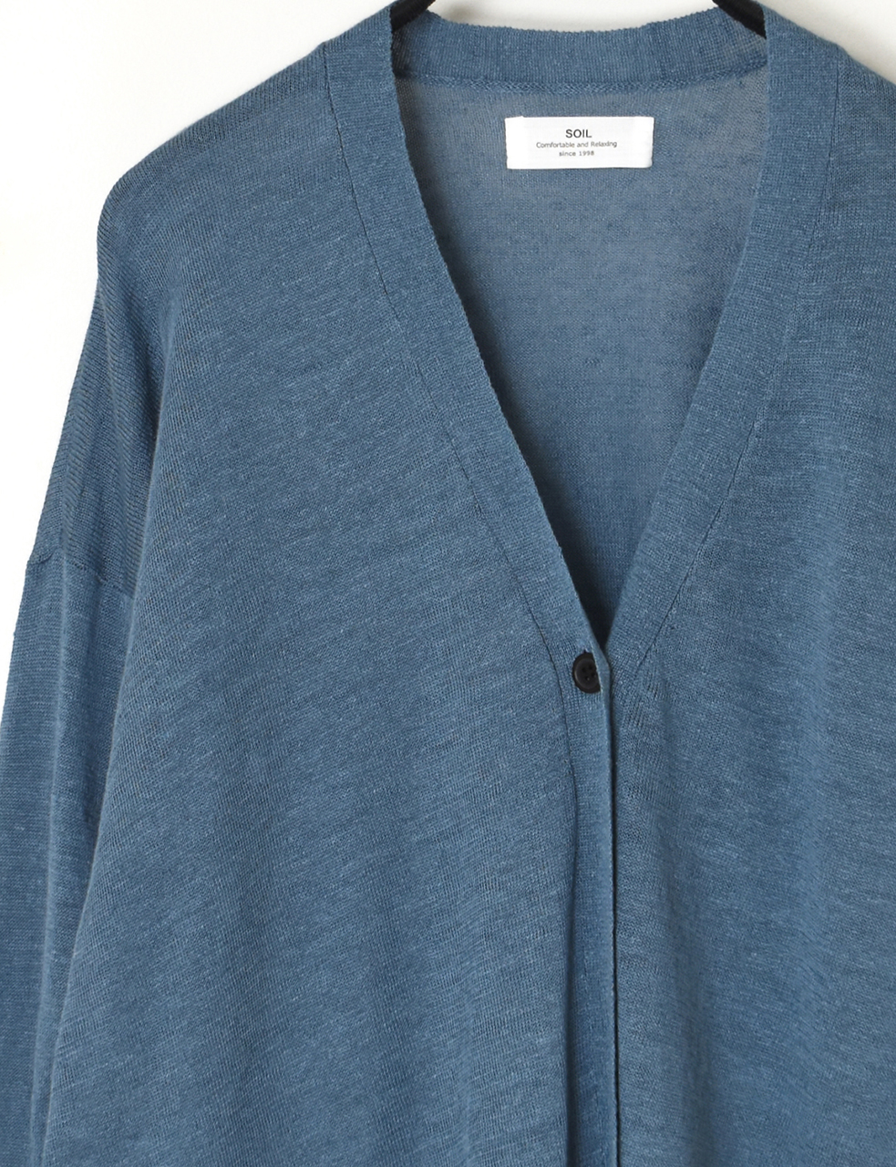 NNSL26001(カーディガン) 12GG 1PLY LINEN/COTTON V-NECK 1BUTTON CARDIGAN