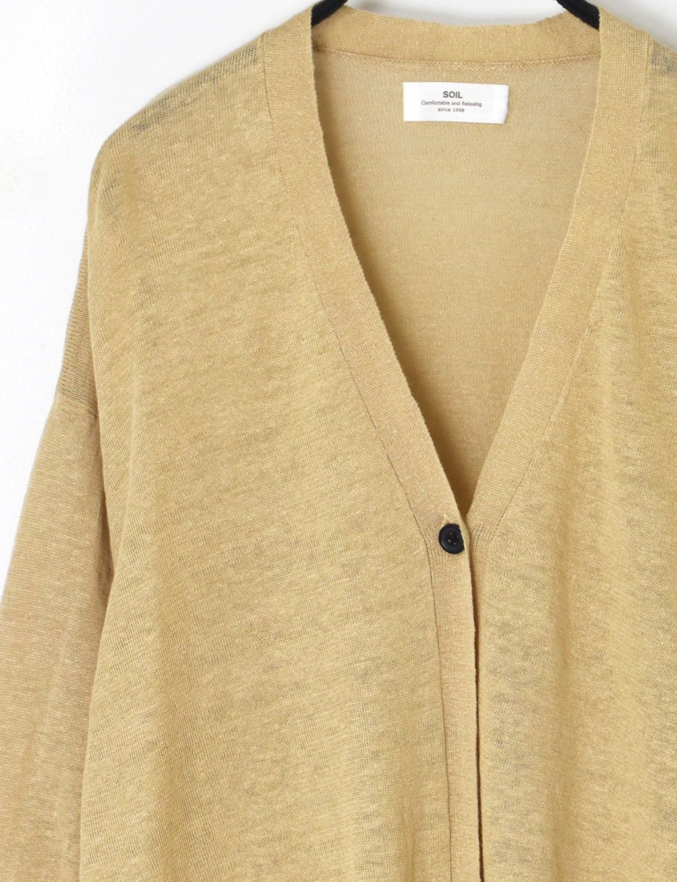 NNSL26001(カーディガン) 12GG 1PLY LINEN/COTTON V-NECK 1BUTTON CARDIGAN