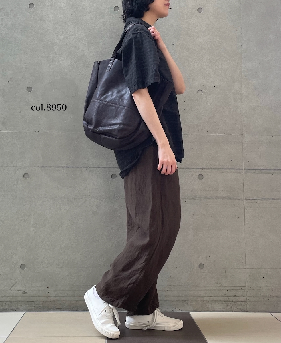 IMDSH2101LPD (パンツ) 60s AUTOLOOM LINEN PLAIN (OVERDYE) EASY CROPPED PANTS