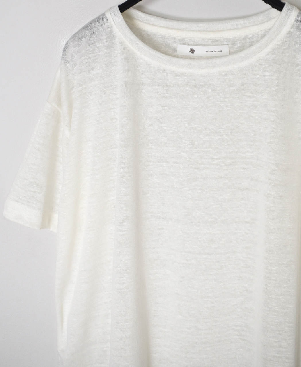 GNMDS26021(Tシャツ) LINEN SINGLE JERSEY BOAT NECK T-SHIRTS