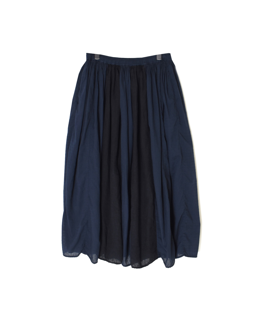 NMDS26265D(スカート) 80s ORGANIC COTTON/80s LINEN PATCHWORK OVERDYE RAJASTHAN TUCK GATHERED SKIRT