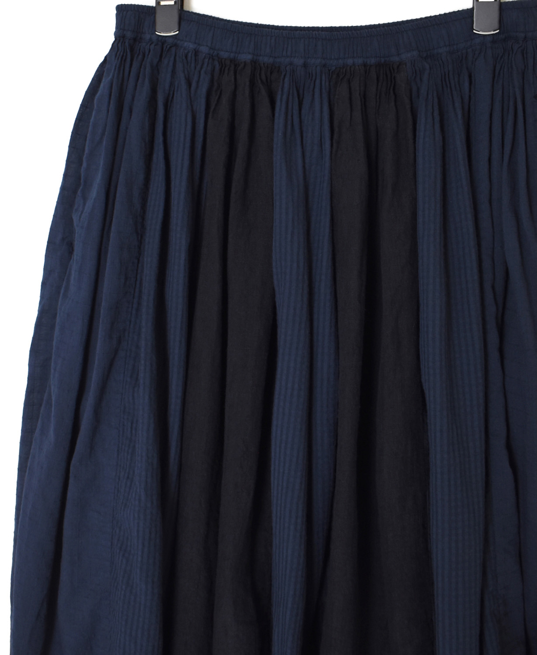 NMDS26265D(スカート) 80s ORGANIC COTTON/80s LINEN PATCHWORK OVERDYE RAJASTHAN TUCK GATHERED SKIRT
