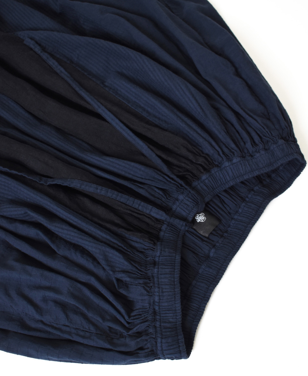 NMDS26265D(スカート) 80s ORGANIC COTTON/80s LINEN PATCHWORK OVERDYE RAJASTHAN TUCK GATHERED SKIRT