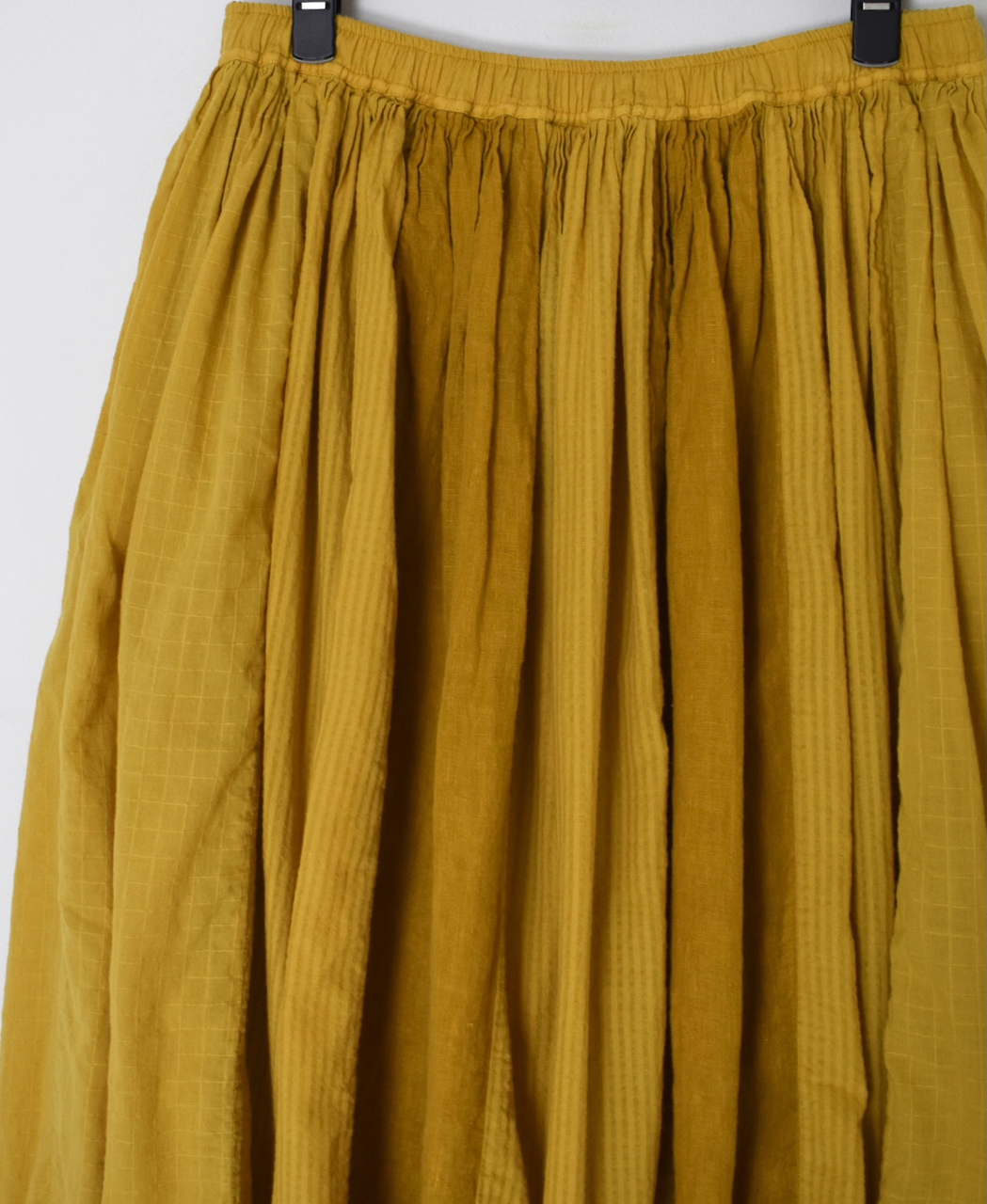 NMDS26265D(スカート) 80s ORGANIC COTTON/80s LINEN PATCHWORK OVERDYE RAJASTHAN TUCK GATHERED SKIRT