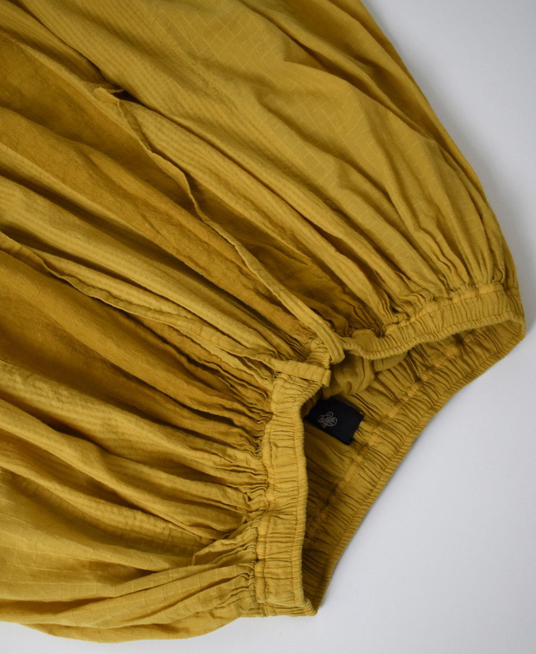 NMDS26265D(スカート) 80s ORGANIC COTTON/80s LINEN PATCHWORK OVERDYE RAJASTHAN TUCK GATHERED SKIRT