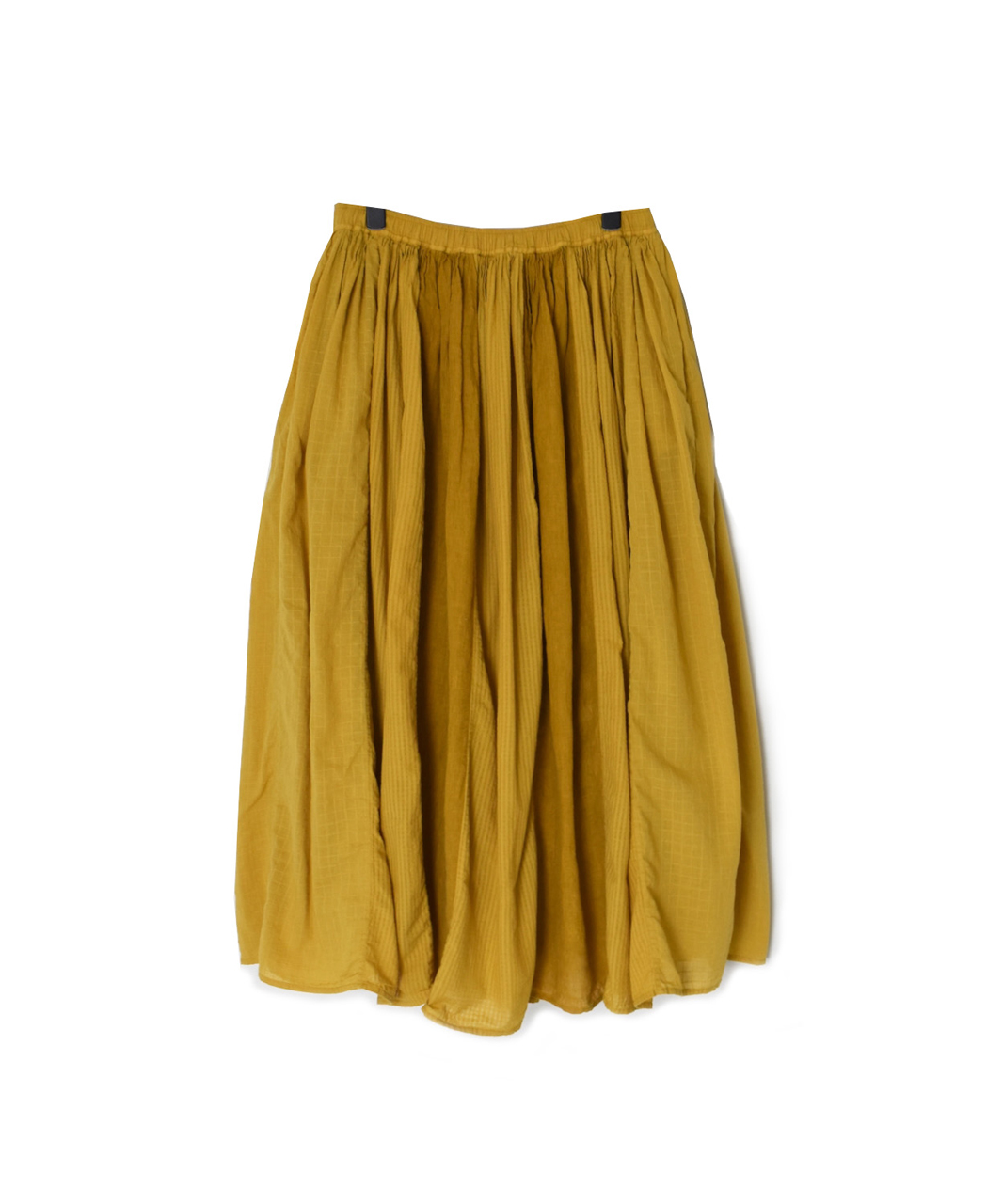 NMDS26265D(スカート) 80s ORGANIC COTTON/80s LINEN PATCHWORK OVERDYE RAJASTHAN TUCK GATHERED SKIRT