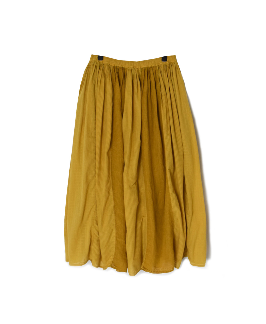 NMDS26265D(スカート) 80s ORGANIC COTTON/80s LINEN PATCHWORK OVERDYE RAJASTHAN TUCK GATHERED SKIRT