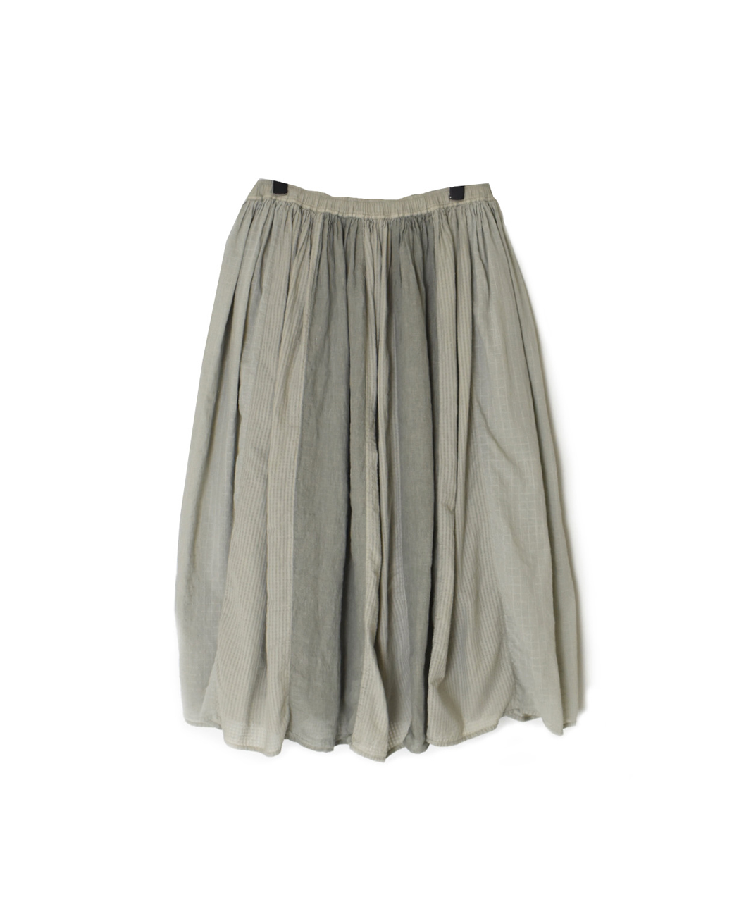 NMDS26265D(スカート) 80s ORGANIC COTTON/80s LINEN PATCHWORK OVERDYE RAJASTHAN TUCK GATHERED SKIRT