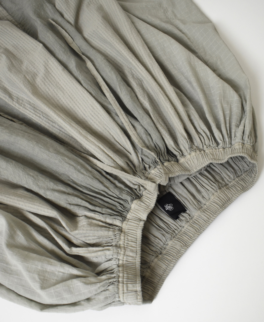 NMDS26265D(スカート) 80s ORGANIC COTTON/80s LINEN PATCHWORK OVERDYE RAJASTHAN TUCK GATHERED SKIRT