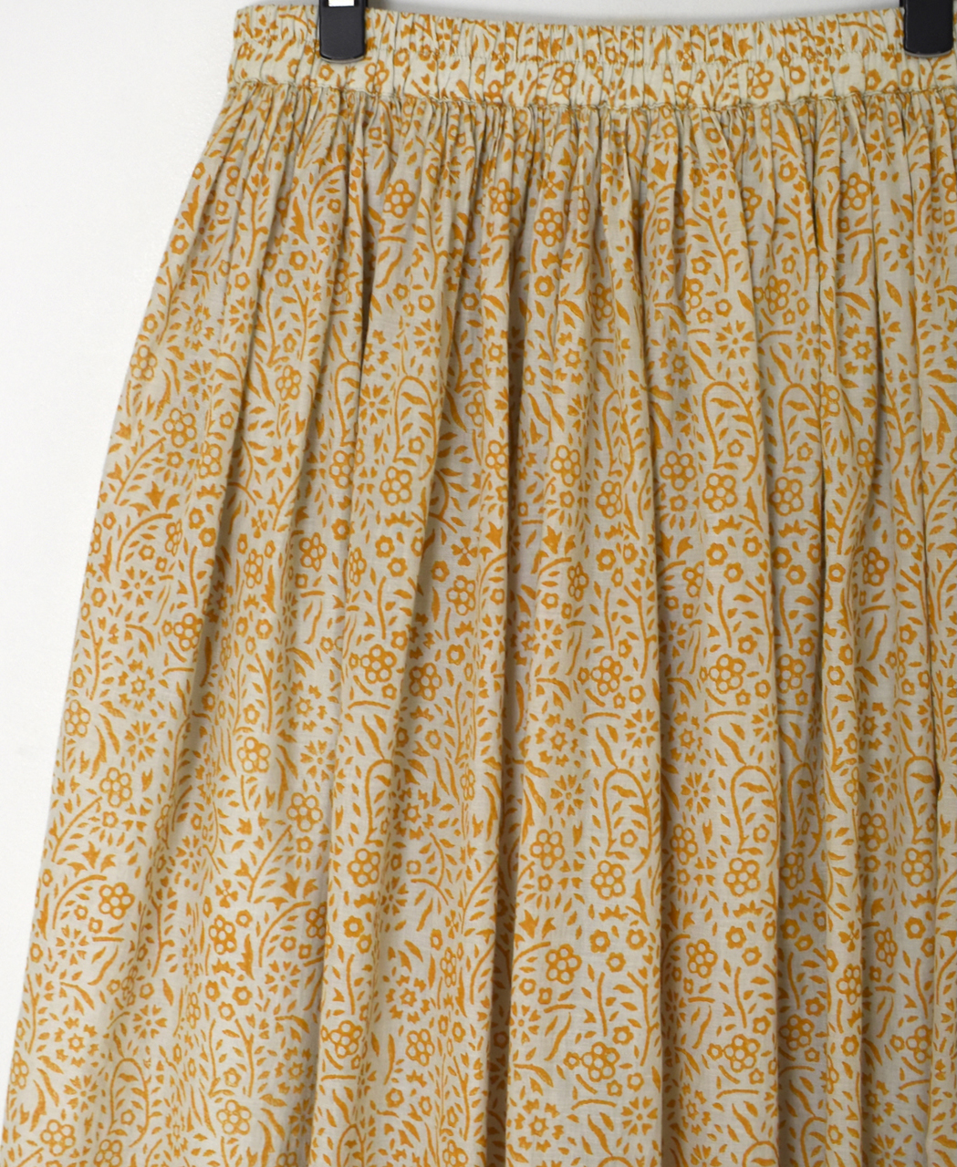 INMDS26105(スカート) 80s COTTON FLOWER BLOCK PRINT GATHERED SKIRT